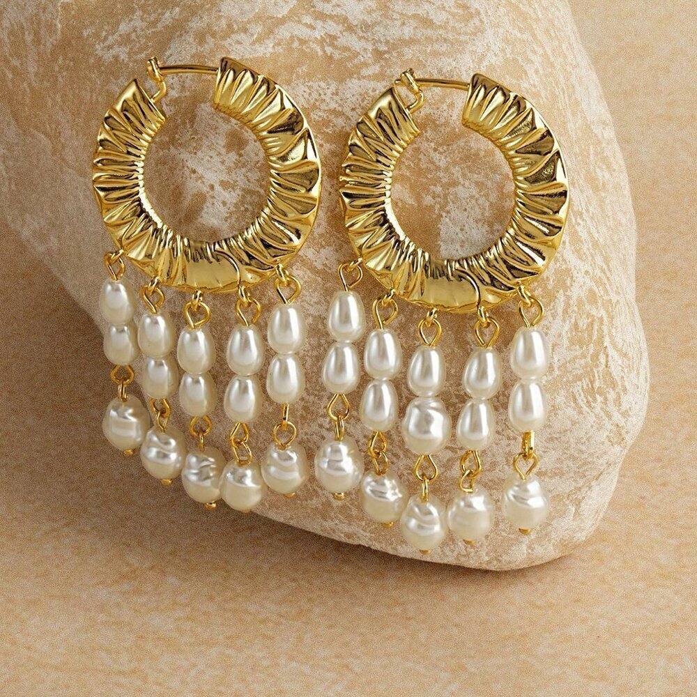Multicolor Elegant Women's Pearl Flower Earrings